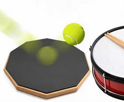 12 Inch Drumpad Set – Stille Drum Oefenpad - Oefendrumpad - Drum Practice Pad - met Stokken & Verstelbare Standaard & Draagtas – Achthoekig - Voor Oefenen & Studie — thumbnail 5