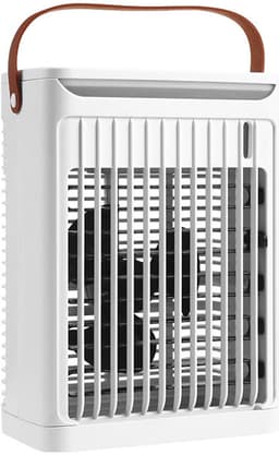 Mobiele Airco - 4-in-1 Luchtkoeler - Draagbare Aircooler met 700ml Reservoir en Verneveling - 5 Snelheden - Timer - Voor Thuis en Kantoor - Wit — thumbnail 1