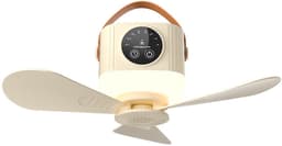 kampeer ventilator - tentventilator -Draagbare Plafondventilator - fan - plafondventilator - ventilator - plafond ventilator met verlichting - plafondventilator lamp - plafonventilator afstandsbediening - draagbare plafond ventilator - geel — thumbnail 1