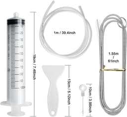 SnelShoppen - 9-delige Koelkast Reinigingsset - Flexibele Slangborstel, 100ml Spuit, Koelkast Afvoer Slang, Ontdooi Lepel, 5 Afvoerpluggen - Keuken Ac — thumbnail 3