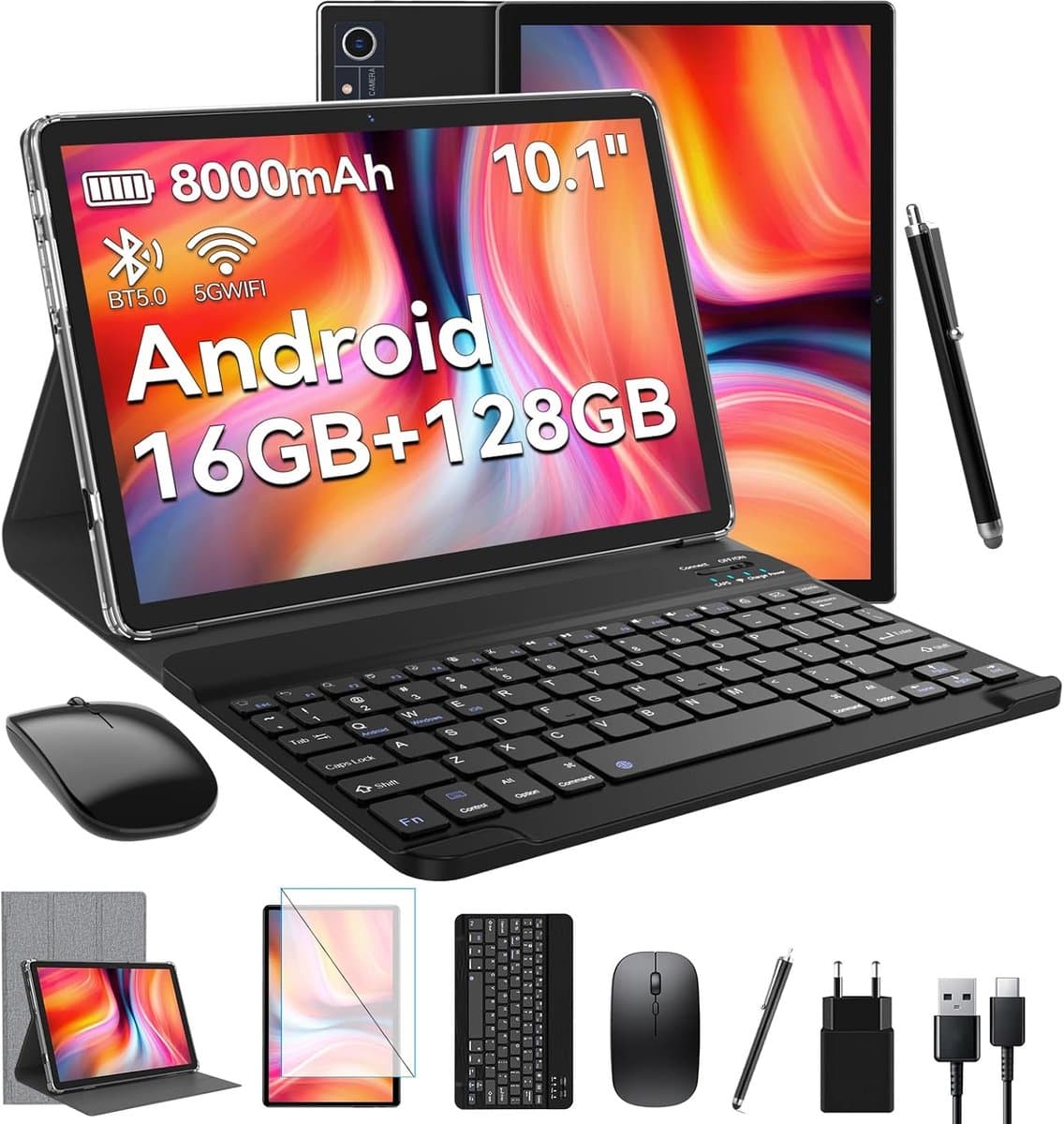 SnelShoppen - 10 Inch Tablet met 16GB RAM, 128GB ROM en 1TB TF Geheugen - Ideaal voor Entertainment, Werk en Onderwijs - Snelle Prestaties en Groot Sc — afbeelding 1