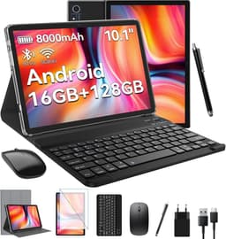 SnelShoppen - 10 Inch Tablet met 16GB RAM, 128GB ROM en 1TB TF Geheugen - Ideaal voor Entertainment, Werk en Onderwijs - Snelle Prestaties en Groot Sc — thumbnail 1