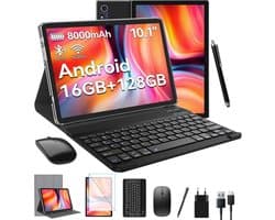 SnelShoppen - 10 Inch Tablet met 16GB RAM, 128GB ROM en 1TB TF Geheugen - Ideaal voor Entertainment, Werk en Onderwijs - Snelle Prestaties en Groot Sc