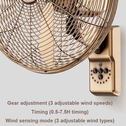 Wandventilator - Muurventilator Elektrisch - Ruimte Koelen - Met Afstandsbediening - 40 cm - Zwart — thumbnail 2