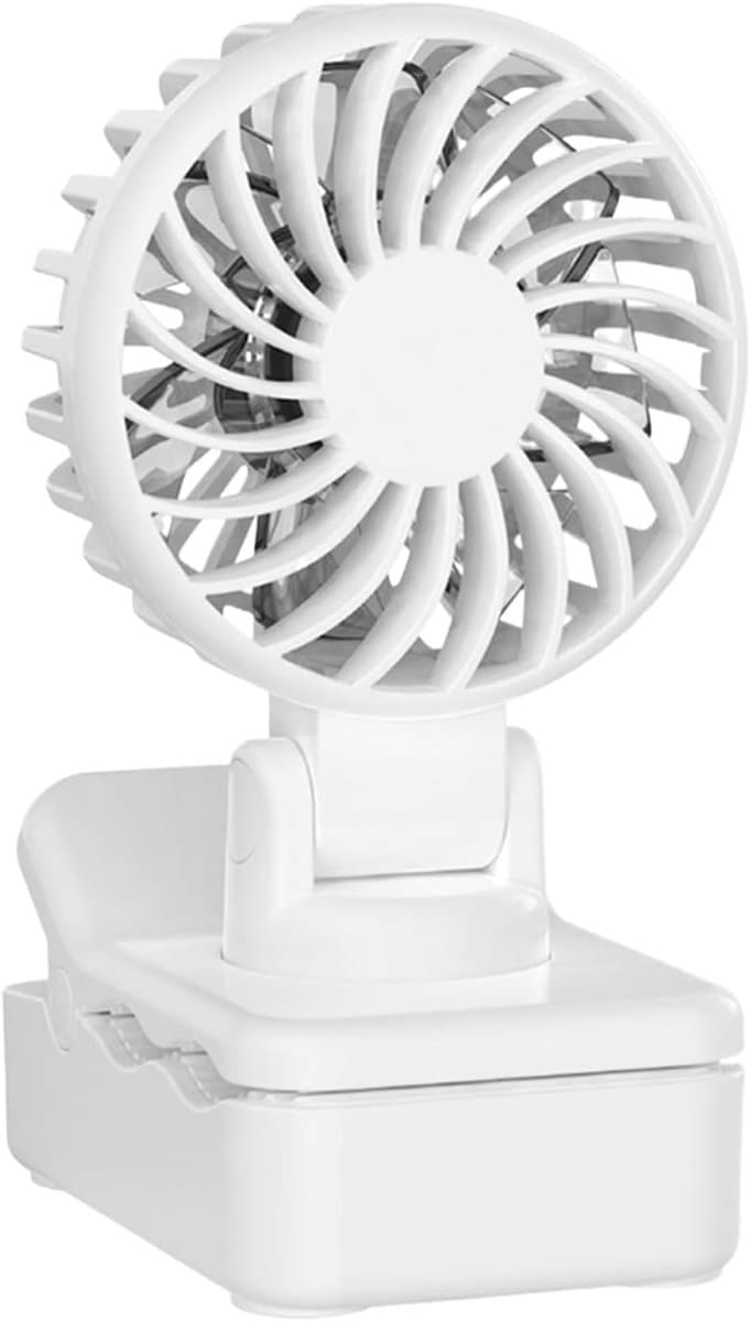 Tafelkoelventilator - Persoonlijke ventilator - Persoonlijk koelen - Stil en oplaadbaar - 60 x 72 x 106 mm - Wit — afbeelding 1