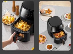 Linkforu - Airfryer Met Kijkvenster - Digitaal Touchscreen - Heteluchttechnologie - Vetarm Koken - Bakken - Frituren -Braden — thumbnail 3