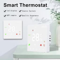 Slimme Thermostaat - Digitale Vloerverwarmingsthermostaat - Energie Besparen - Touchscreen Bediening - 86 x 86 mm - Wit — thumbnail 3