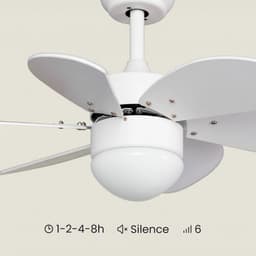Fantiluxe - Orejo - Plafondventilator met verlichting - Wit - Ø81cm - Afstandsbediening - Met lamp - Plafond ventilator - Slaapkamer — thumbnail 2