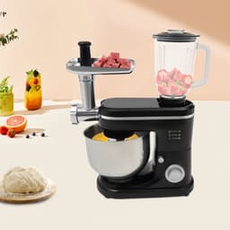 Keukenmachine Roestvrijstalen Kom - 1500 W Vermogen - 6 Liter Inhoud - Roestvrij Staal - Multifunctionele Standmixer — thumbnail 1