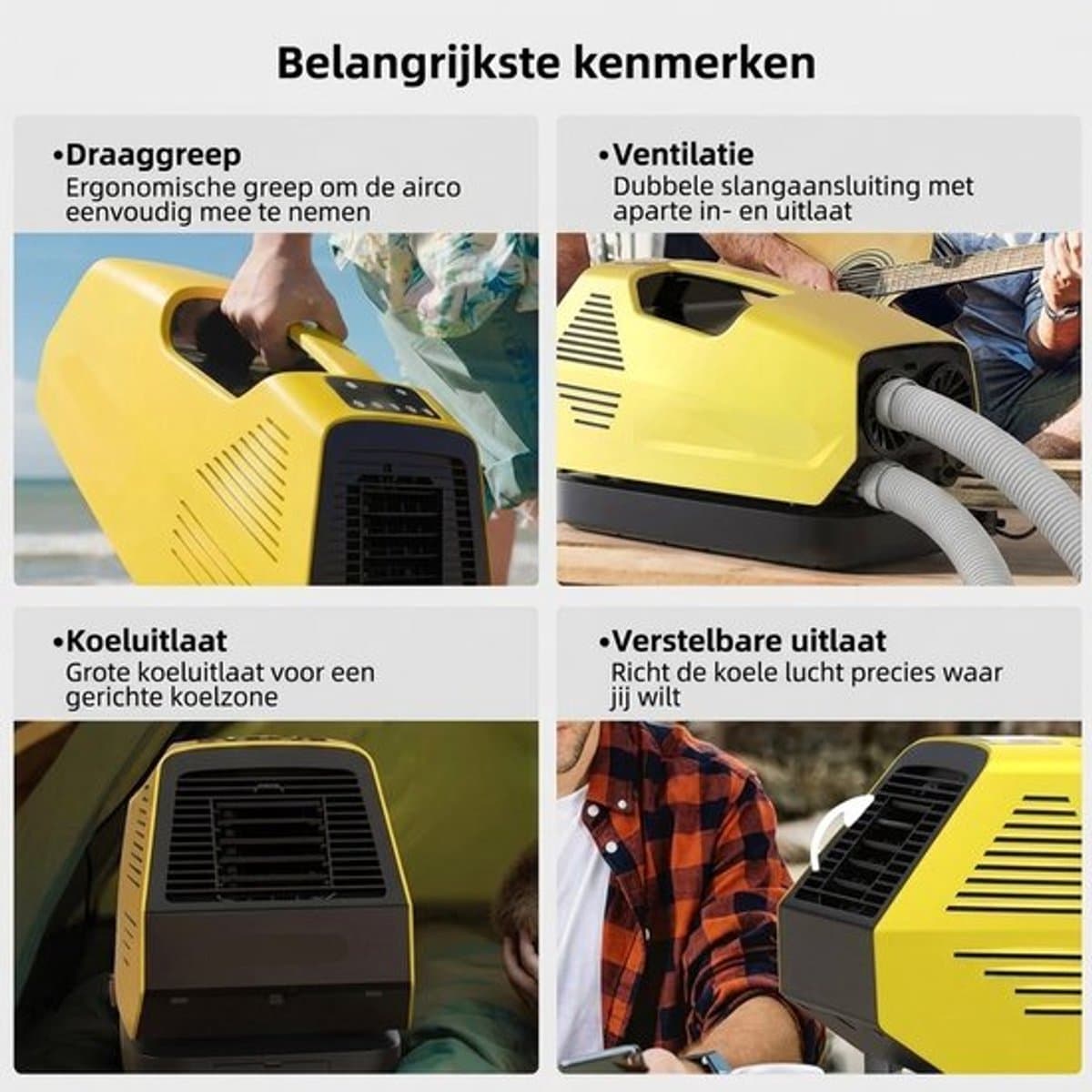 Mobiele Airconditioner – Draagbare Airco – Outdoor Koeling – Compacte Klimaatbeheersing – Lichtgewicht 6,5 Kg – 2380 BTU - 43 dB Geluid – Meerdere Modi — afbeelding 1