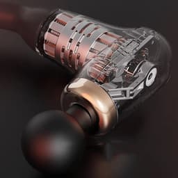 Massagepistool Met Verlengde Handgreep - Rugmassageapparaat Voor Pijnverlichting - Handmatig Percussie-Spiermassagepistool - 6 Massagekoppen — thumbnail 4