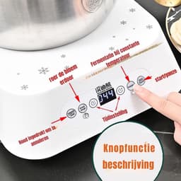 Klarven® Deegmachine Wit - Automatisch Kneden en Thermostatische Fermentatie - Intelligente Timer, Elektrische Deegmixer met Grote Capaciteit — thumbnail 2