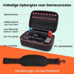 Fokelyi Case Geschikt voor Nintendo Switch OLED - Grote Opbergtas Voor Console & Controllers - Opbergtas Voor Alle Accessoires- Waterdicht & Schokbestendig - Hoesje Zwart — thumbnail 2