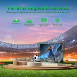 Mini Beamer 1080P Full HD 800 ANSI Lumen, Android 14, WiFi 6, Bluetooth 5.4, Autofocus, 4K ondersteuning, 40-200 inch — thumbnail 3