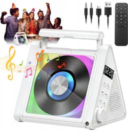 Multifunctionele CD Speler - Desktop Muziekspeler - Bluetooth 5.3 & FM Radio - Dubbele HiFi Luidsprekers - 5 EQ Effecten - 4000 mAh Oplaadbaar - USB/AUX - Draagbare CD Speler - Voor Slaapkamer & Kantoor & Buiten — thumbnail 1