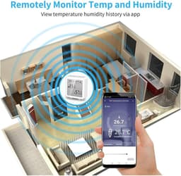 Digitale Thermostaat - Hygrometer Sensor - Klimaat Bewaken - LCD Scherm - 60x65x25mm - Wit — thumbnail 5