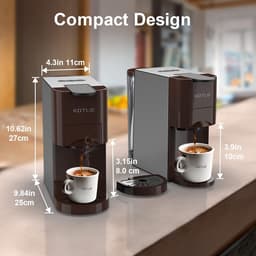 Espresso Koffiezetter - 4-in-1 Machine - Luxe Koffie Maken - 19 Bar Druk - 0.79 Liter - Bruin — thumbnail 5