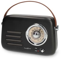 Nedis Draagbare Retro Radio - Bluetooth / FM - Subwoofer - Analoog - Zwart — thumbnail 4