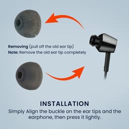 kwmobile 6x cover voor in-ear oortjes geschikt voor Sony WI-C300 / WI-C400 / MDR-XB55AP / MDR-EX155AP - Vervangende oordopjes van siliconen in grijs - 3 maten — thumbnail 5