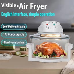 Heteluchtoven Airfryer - Olievrije Grill - Gezond Koken - Glazen Ontwerp - 17 Liter - Transparant — thumbnail 3