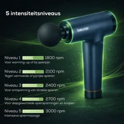 Beurer MG 97 PowerReload Compact Massage Gun – Massage Apparaat & Massagepistool voor Spieren – 5 Standen – 5 Opzetstukken – 10 mm Amplitude – Tot 4 Uur Accu – 3 Jaar Garantie — thumbnail 4