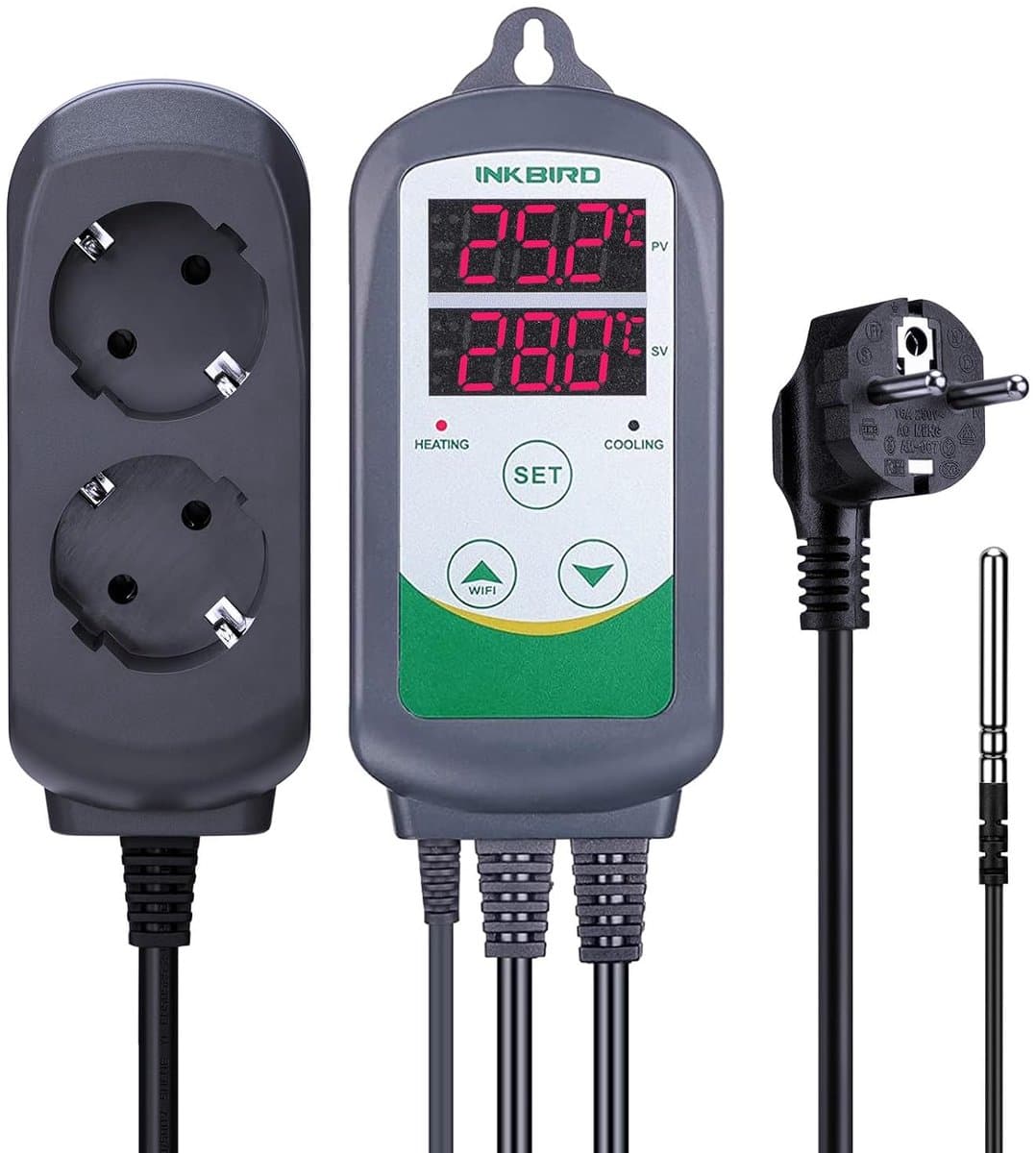 Digitale Thermostaat – Verwarmen & Koelen – Temperatuurregelaar met Sensor – Alarm – -50 tot 120°C — afbeelding 1