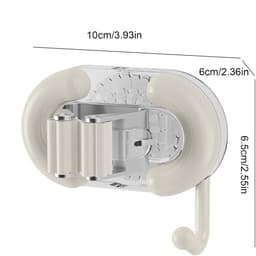 Wandhouder Stofzuiger - Opberger Bezem - Huis Organiseren - Zuignap Bevestiging - 6.5 cm Hoogte - Romig — thumbnail 4