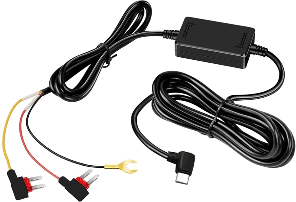 OUYLAF Dashcam hardwire kit - dashcam hardwire kit usb-c- dashcam accessoires - V-antrue hardwire stroomkit - 12V-24V naar 5V auto-oplader - netsnoer — afbeelding 1