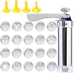 Koekjesmaker Machine - Bakgereedschap Set - Zelf Koekjes Maken - Roestvrij Staal - 20+ Vormen - Zilverkleurig — thumbnail 1