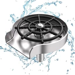 Glazenspoeler Keuken - Bekerwasser Spoelbak - Snel Glazen Wassen - Hoge Druk Nozzle - 80 cm slang - Zilver — thumbnail 1