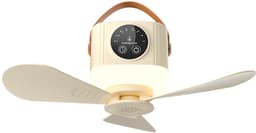 tentventilator - Draagbare Plafondventilator - kampeer ventilator - fan - plafondventilator - ventilator - plafondventilator met verlichting - plafondventilator lamp - plafonventilator afstandsbediening- kampeerventilator accu - geel-7200mAh — thumbnail 1