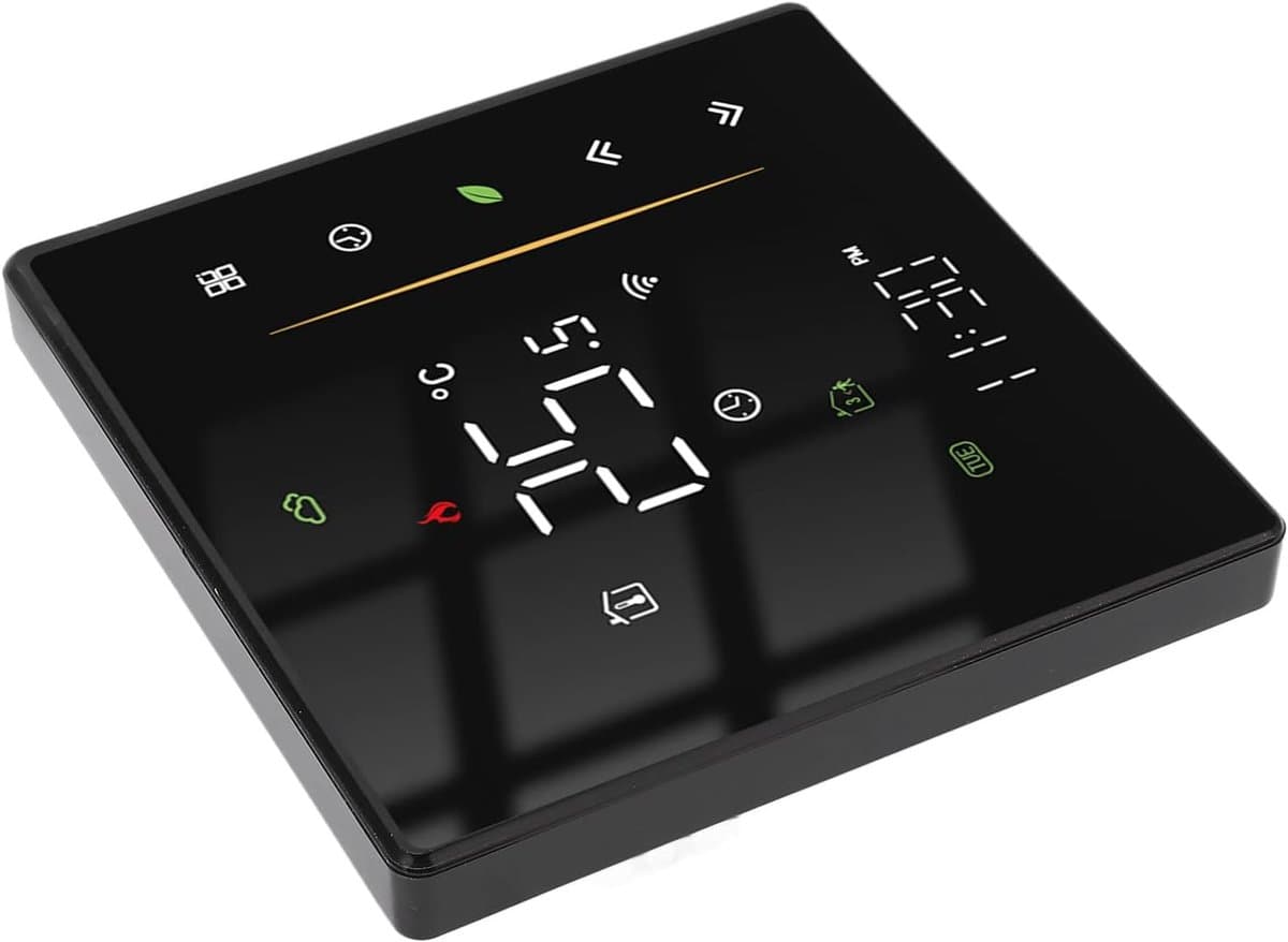 Slimme Thermostaat - Wifi Thermostaat - Energie Besparen - 7 Dagen Programmeerbaar - 16A Belastingsstroom - Zwart — afbeelding 1