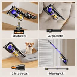 Laresar - Steelstofzuiger Draadloos - Steelstofzuiger Zonder Zak Op Accu - 550W - 55000PA - 2 in 1 - Ook Als Kruimeldief — thumbnail 4