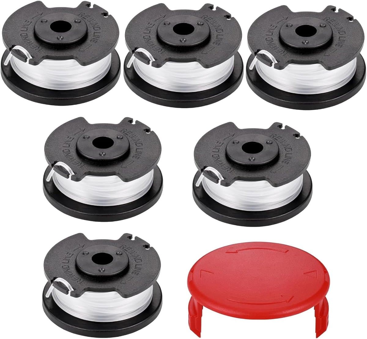SnelShoppen - 6x Vervangende Draadspoelen voor Grasmaaier, 1.6 mm Draad, Geschikt voor Einhell TLE-03, Tuinaccessoires voor Tuinonderhoud — afbeelding 1