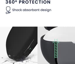 kwmobile cover voor oordopjes case - geschikt voor Shokz OpenFit Pro - Trendy beschermhoes draadloze oordopjes in zwart — thumbnail 5