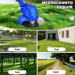 Metal Blade Accu-Grasmaaier Lichtgewicht Grasmaaiers Met 10 Metalen Messen, 2 Zaagschijven, 1 Set Accu, Snijdiameter Van 15 cm Voor Gazon en Tuin — thumbnail 4