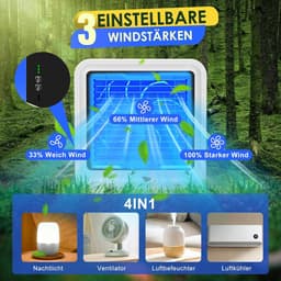 Mobiele airconditioner - draagbare mini-ventilator USB 3-in-1 met water, 500 ml, 3 snelheden, zonder afvoer, nachtlampje 7 kleuren, kleine luchtkoeler voor slaapkamer en kantoor - zwart — thumbnail 4