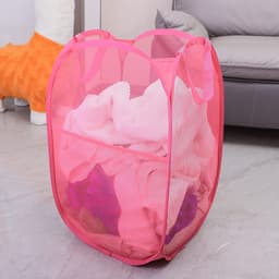 Wasmand Gaas - Opvouwbare Mand - Was Sorteren - Luchtcirculatie - 45 Liter - Rood — thumbnail 4