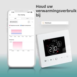 Slimme Thermostaat WiFi – Programmeerbaar – App & Spraakbediening – Werkt op 3 AA Batterijen – Voor CV Ketel — thumbnail 4