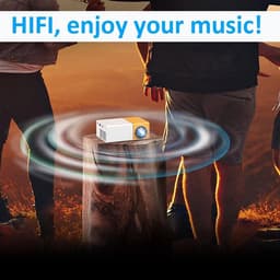 SnelShoppen - Mini Projector 4K, 1080P Full HD Beamer voor Kinderen, Draagbare LED Buitenbioscoop Projector met Afstandsbediening, Meerdere Aansluitin — thumbnail 2