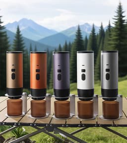 Draagbare Koffiemachine /Coffee maker voor camping, op reis of onderweg - Oplaadbaar - Paars — thumbnail 5