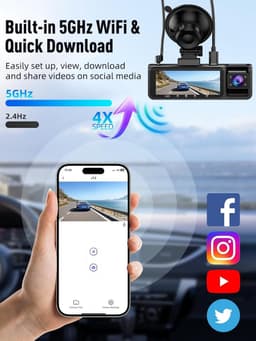 Auto Camera - Rijcamera - Veiligheid Onderweg - 3 Kanaals Opname - 3.1 Inch Scherm - Zwart — thumbnail 3