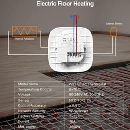 Slimme Thermostaat - Wifi Thermostaat Vloerverwarming - Energie Besparen - Spraakbediening - 10 x 10 x 7 cm - Wit — thumbnail 3