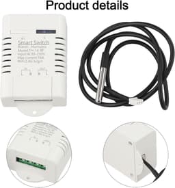 Slimme Schakelaar - WLAN Schakelaar Thermostaat - Verwarming Regelen - Met Temperatuursensor - 16 A - Wit — thumbnail 5