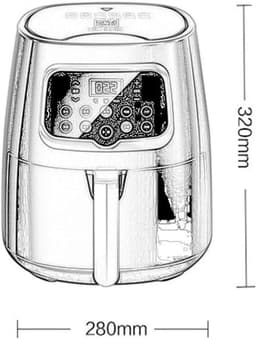 Huishoudelijke Luchtfriteuse - Mini Oven - Gezond Koken - Olievrij Vetarm - 28 x 32 cm - Wit — thumbnail 5