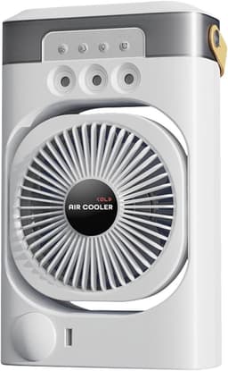 Persoonlijke Airco - Mini Ventilator - Bureau Koeling - Met Sfeerlampje - Compact Formaat - Wit — thumbnail 1