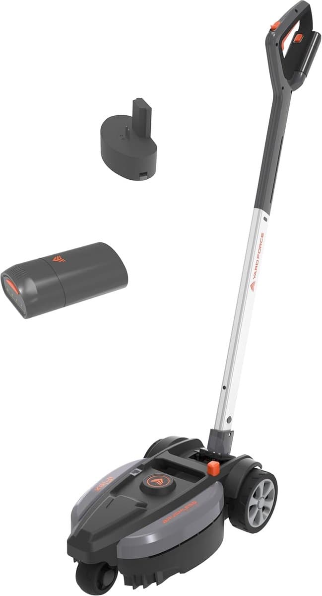 Accu Grasmaaier - Stadsmaaier Mulchmaaier - Klein Gazon Onderhoud - Draaibare Koppeling - 23 cm Snijbreedte - Zilver Zwart — afbeelding 1