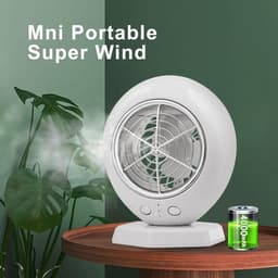 Mini Air Cooler - Persoonlijke Ventilator - Persoonlijke Koeling - Met Vernevelaar - 200ml Tank - Wit — thumbnail 4