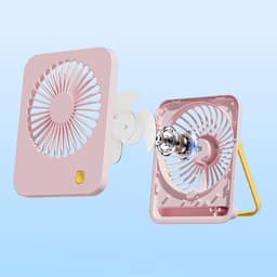 Bureauventilator - Kleine ventilator - Persoonlijke koeling - 180° verstelbaar - 165 cm - Roze — thumbnail 5