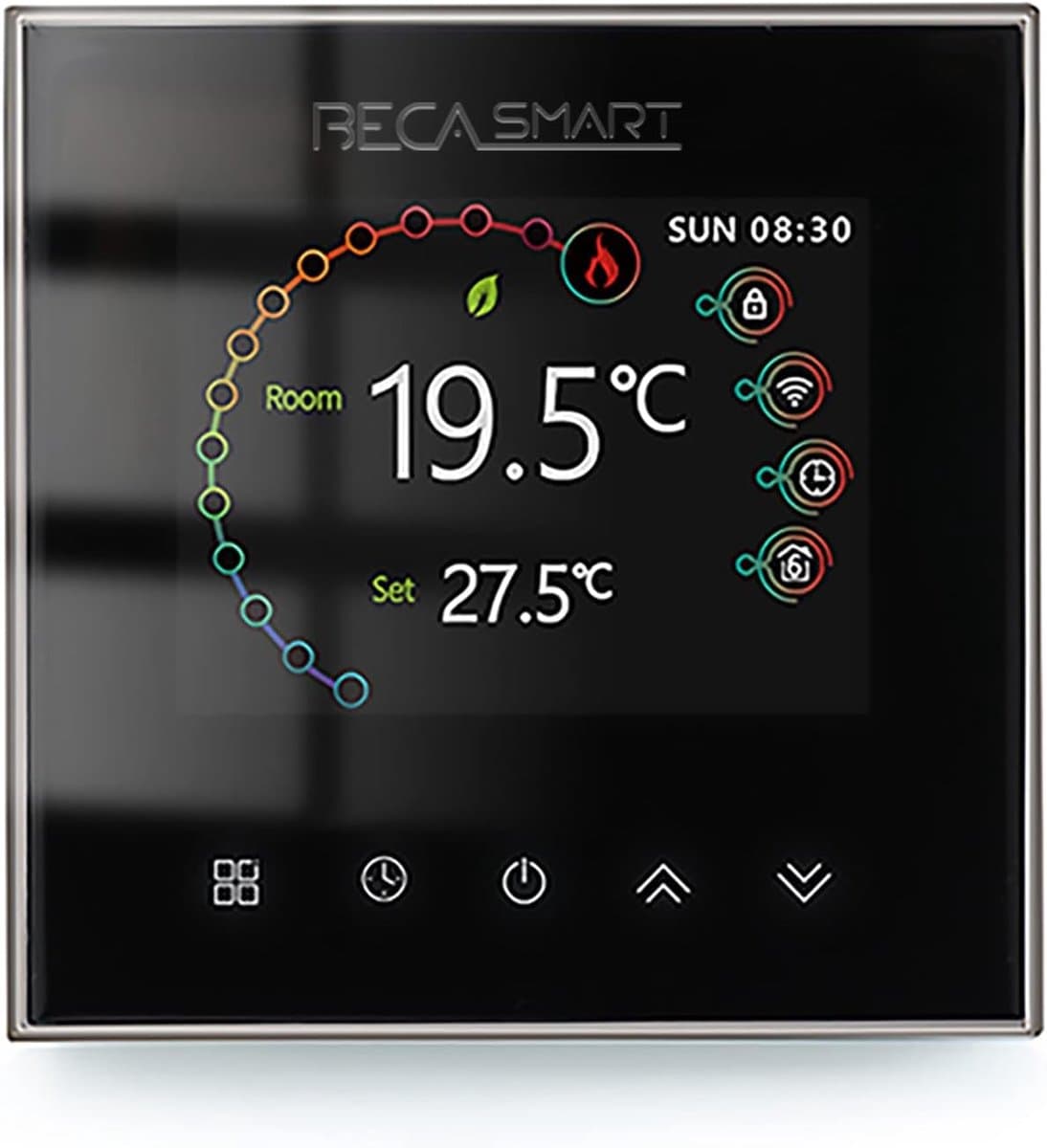 Slimme Thermostaat - Wandthermostaat Programmeerbaar - Verwarming Regelen - Wifi Spraakbesturing - 8.6 cm - Zwart — afbeelding 1